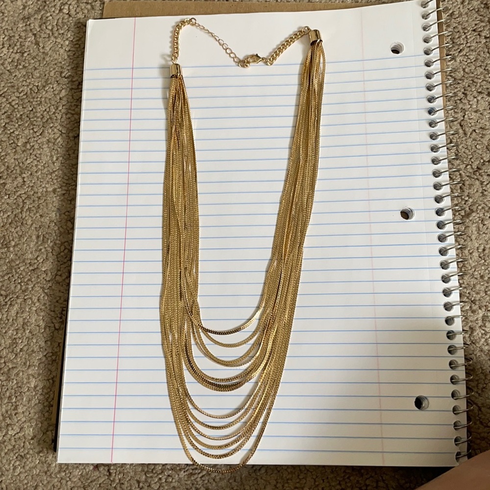 Gold multi chain necklace